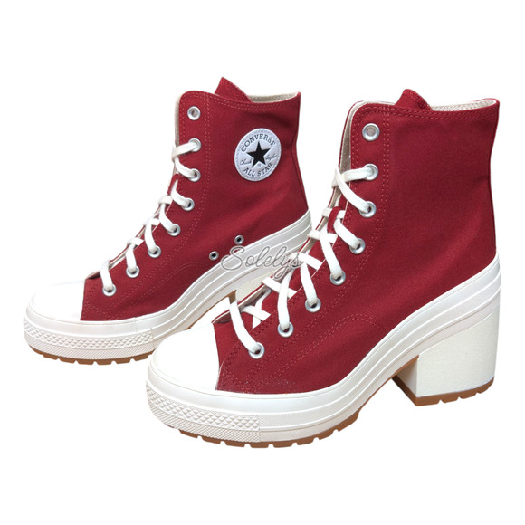 Converse Chuck 70 De Luxe Heel Platform Park Red Sneaker Boot Womens 11 NEW - Picture 3 of 11